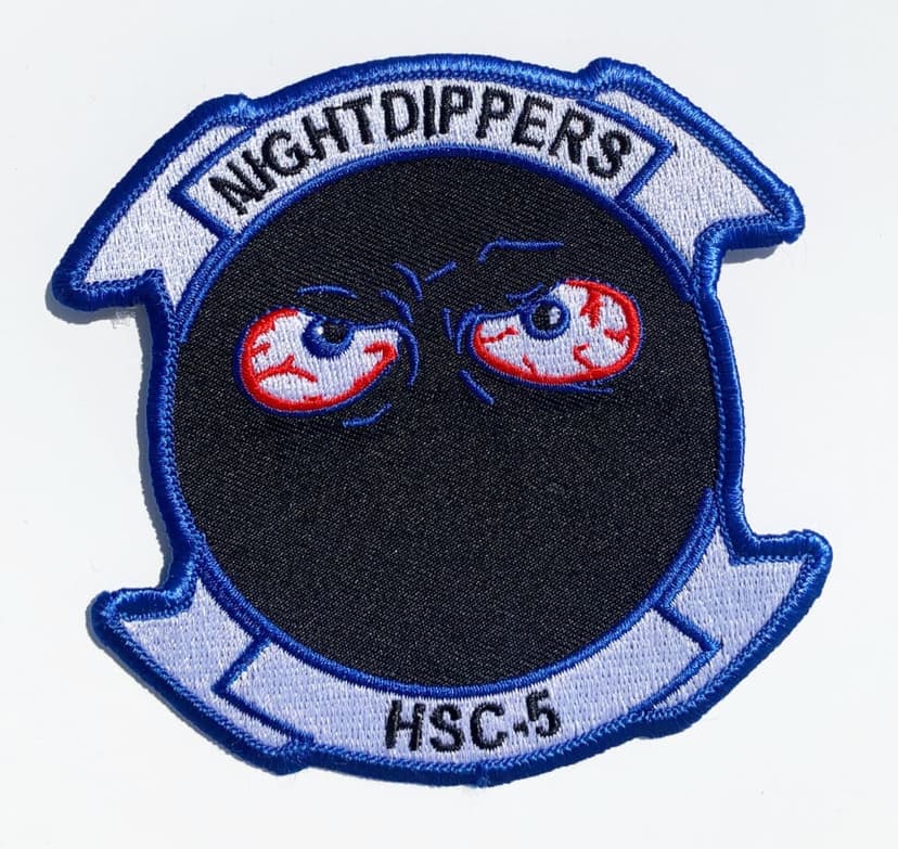 HSC-5 Nightdippers Squadron Patch – Plastic Backing