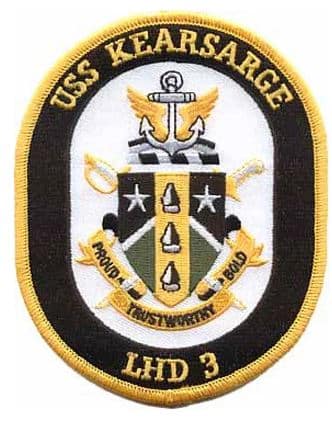 USS Kearsarge LHD-3 Patch – Plastic Backing