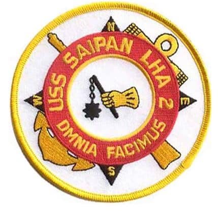USS Saipan LAH-2 Patch – Plastic Backing