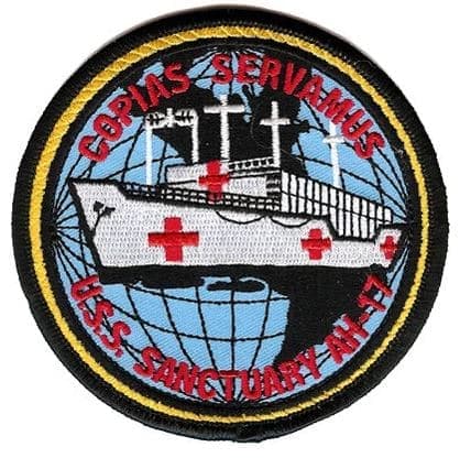 USS Sanctuary AH-17 Patch – Plastic Backing
