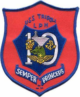 USS Tripoli LPH-10 Patch – Plastic Backing