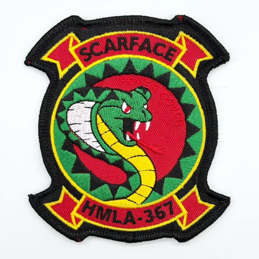 HMLA-367 Scarface Hover Cover Patch – Embroidered, Sew-On / Iron-On