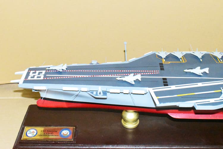 USS Enterprise (CVN-65) Aircraft Carrier Model,Navy,Scale Model,Mahogany,Enterprise Class