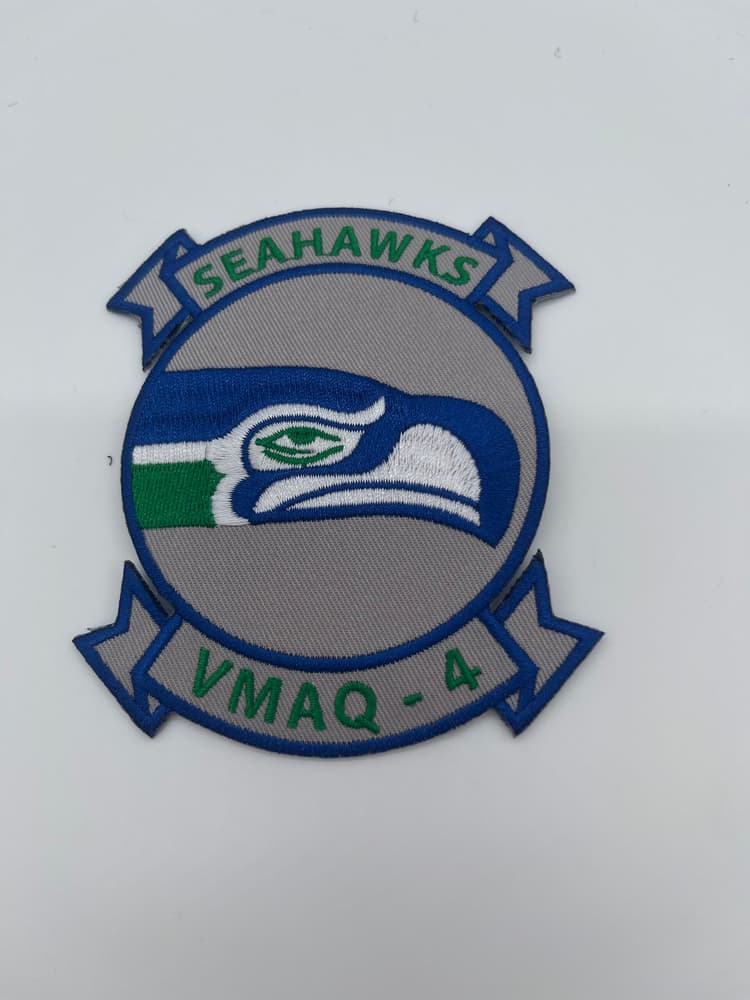VMAQ-4 “Seahawks” Patch – 4.5 Inch, Sew On, EA-6B Prowler Marine Tactical Electronic Warfare Squadron Patch – Veteran Owned