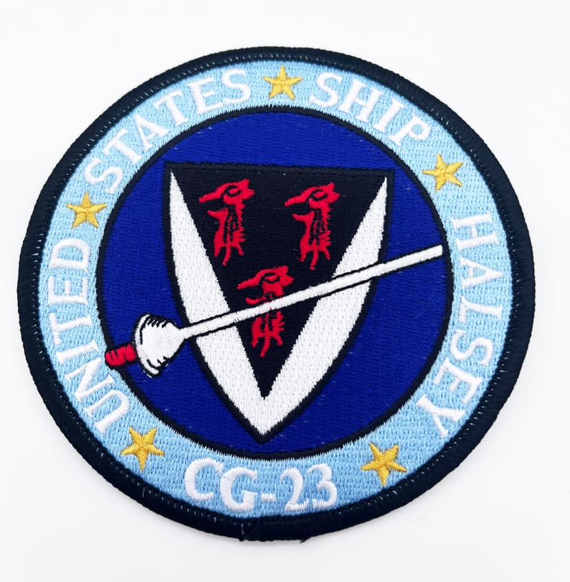 UNITED STATES SHIP HALSEY CG-23 Patch – Embroidered, 4 Inch, Iron On