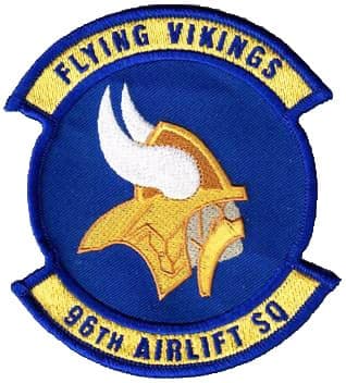 96th Airlift Squadron FLYING VIKINGS Patch – Sew On
