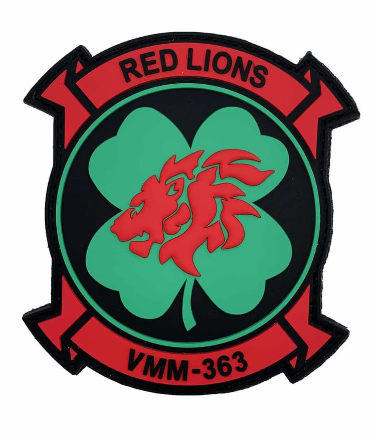 VMM-363 Lucky Red Lions PVC Glow in the Dark Patch – Hook and Loop