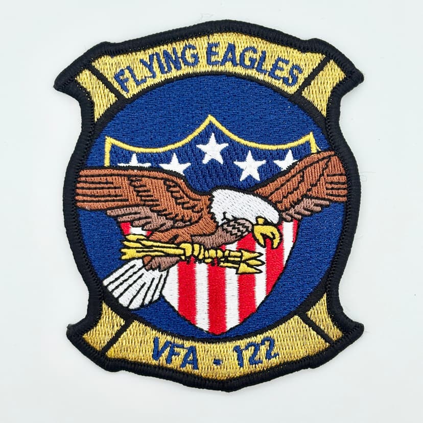 VFA-122 Flying Eagles Patch, 4" Embroidered Insignia, Sew-On