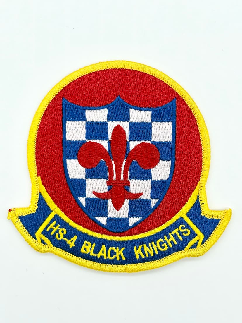 HS-4 Black Knights Squadron Patch – Embroidered Insignia, Iron-On