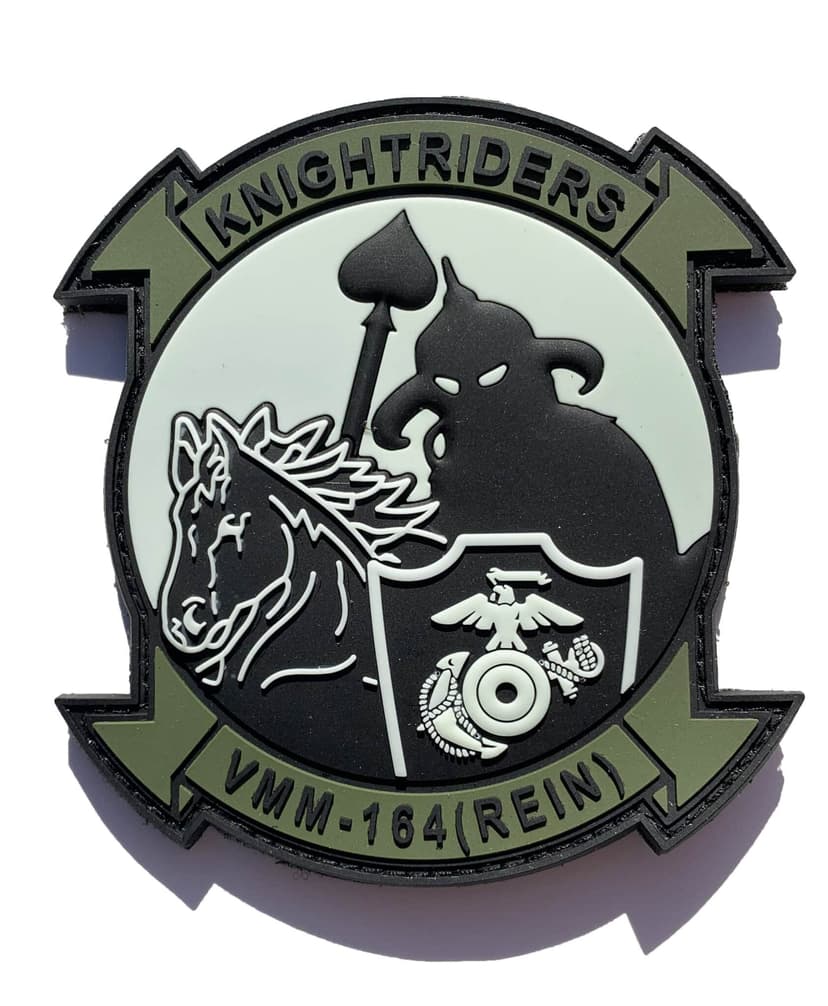 VMM-164 (REIN) Knightriders 15th MEU (Glow in the Dark) PVC Patch – Sew On
