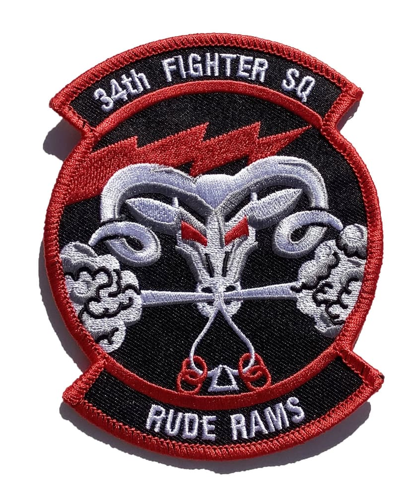 34th Fighter Squadron Rude Rams Patch – Sew On