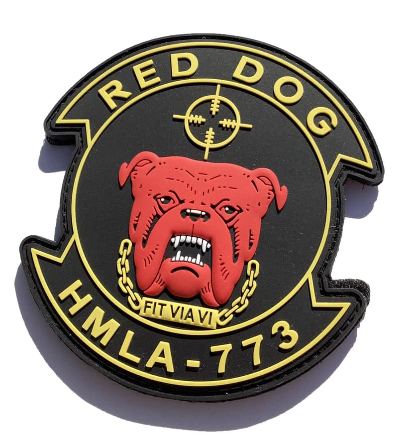 HMLA-773 Red Dog PVC Patches - with Hook and Loop