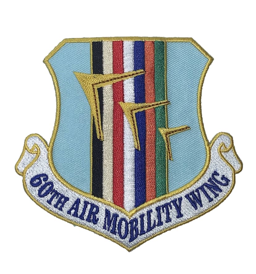 4 inch 60th Air Mobility Wing Patch – Plastic Backing