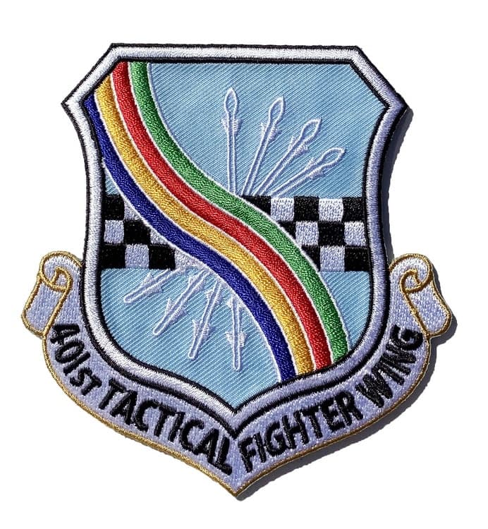 401st Tactical Fighter Wing Patch – Plastic Backing