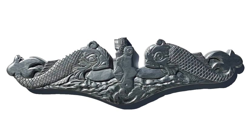 Silver Submarine Pin Plaque