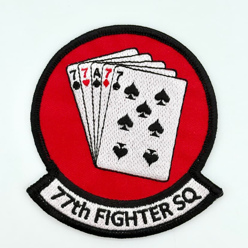 77th Fighter Squadron Patch – Embroidered Insignia, Plastic Backing
