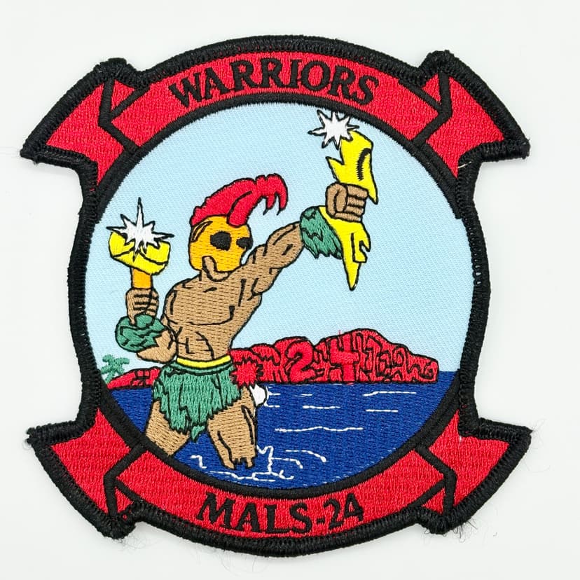MALS-24 Warriors Patch – 4.5" Embroidered Insignia, Sew-On