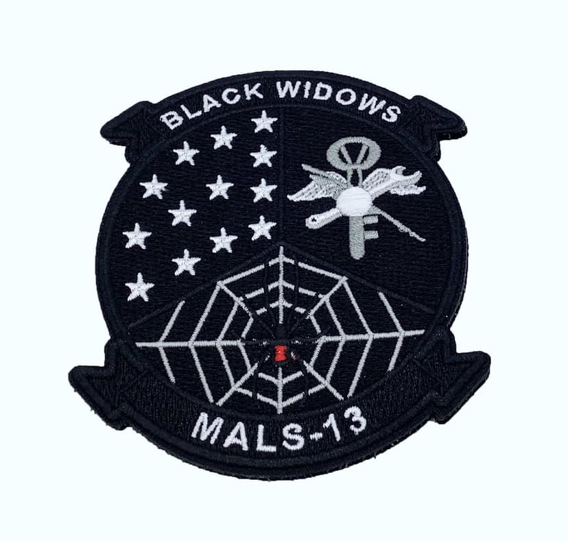 4" MALS 13 Black Widows Patch – With Hook and Loop