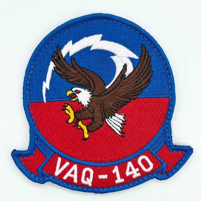 VAQ-140 Patriots squadron patch with hook-and-loop backing. 4-inch embroidered insignia.