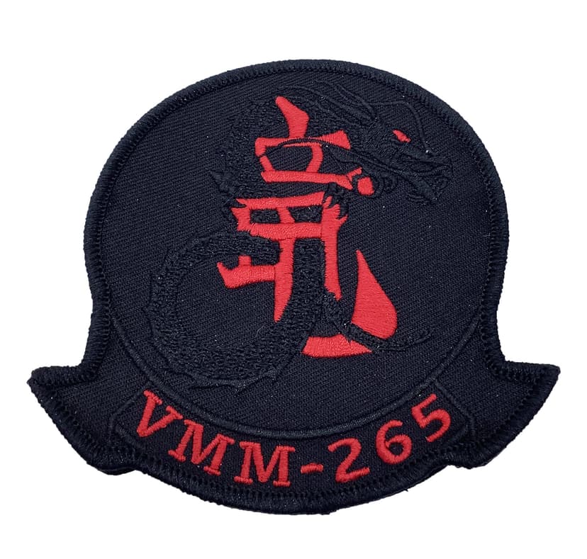 VMM-265 Dragons (Black and Red) Patch- With Hook and Loop
