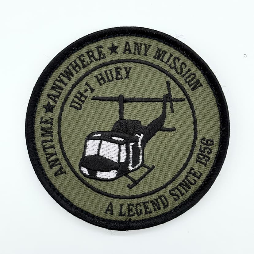 Bell® UH-1 Huey “A Legend Since 1956” Green Patch – Officially Licensed, Hook and Loop Backing