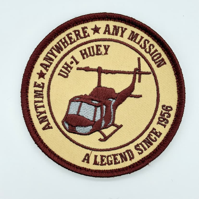Bell® UH-1 Huey “A Legend Since 1956” Tan Patch – Hook and Loop Backing