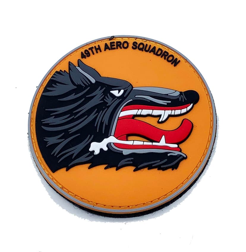 WWI 49th Aero Squadron Snarling Wolves PVC Patch – With Hook and Loop