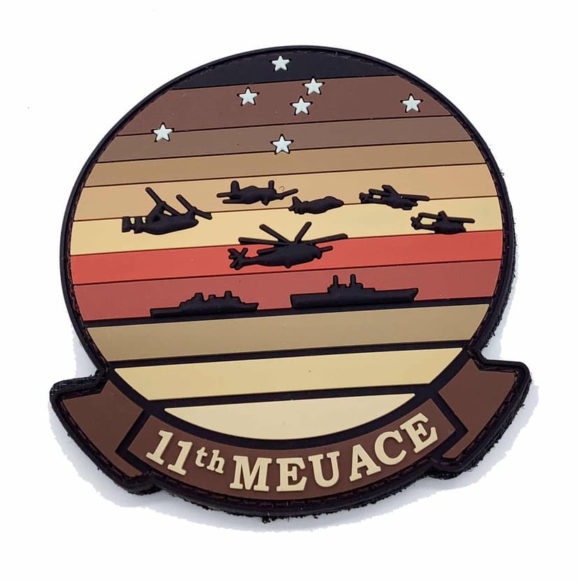 VMM-165 White Knights 11th MEU ACE PVC Desert Patch – With Hook and Loop