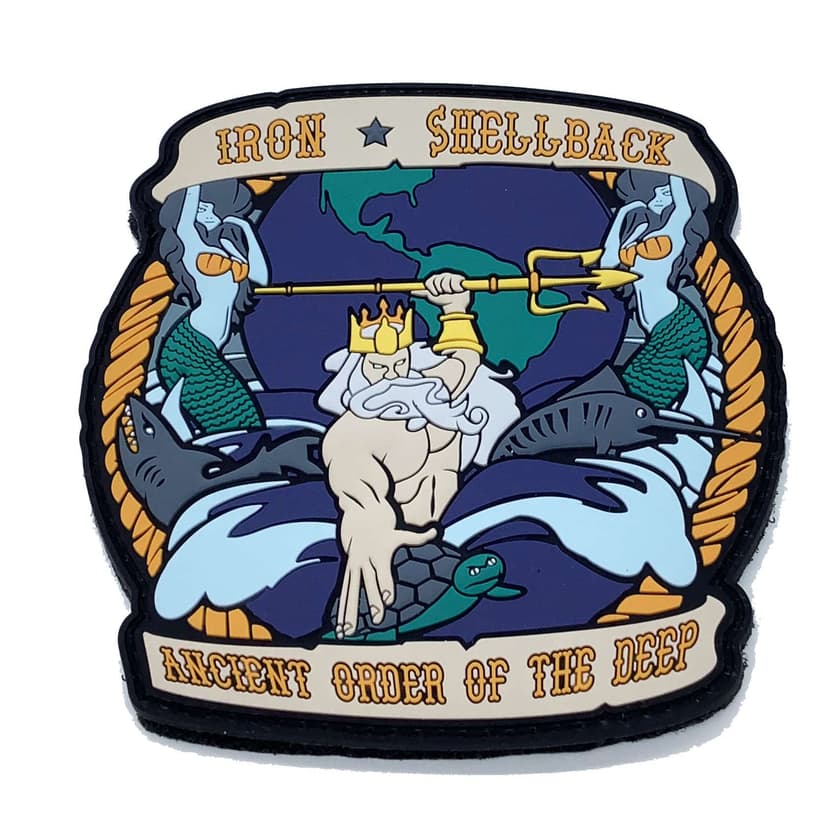 USS Eisenhower CVN-69 Iron Shellback PVC Patch – With Hook and Loop