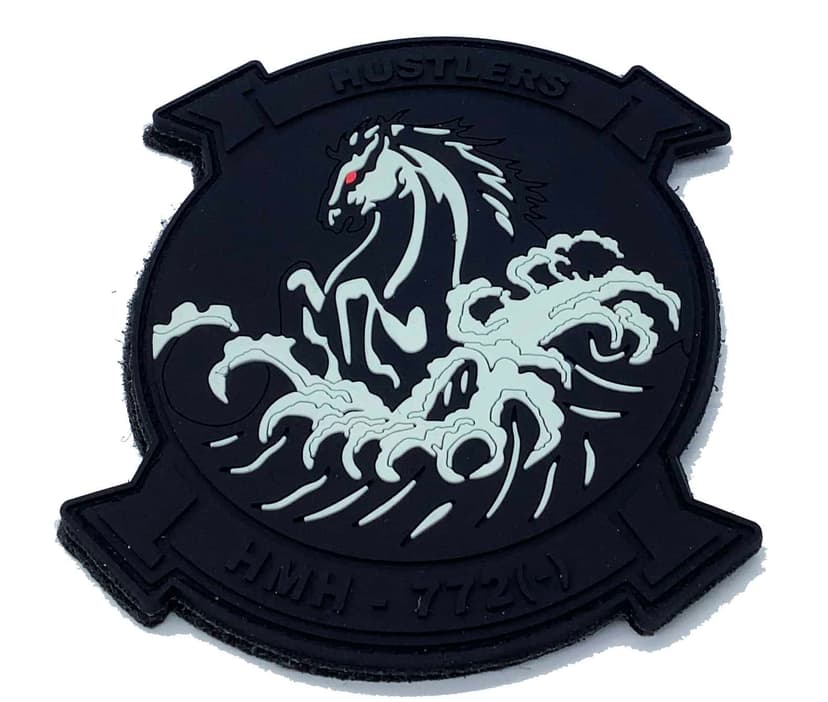 HMH-772 Hustlers Black/Glow PVC Patch - With Hook and Loop