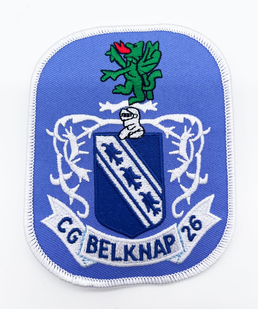 USS Belknap CG-26 Patch – Embroidered, 4 Inch, Iron On