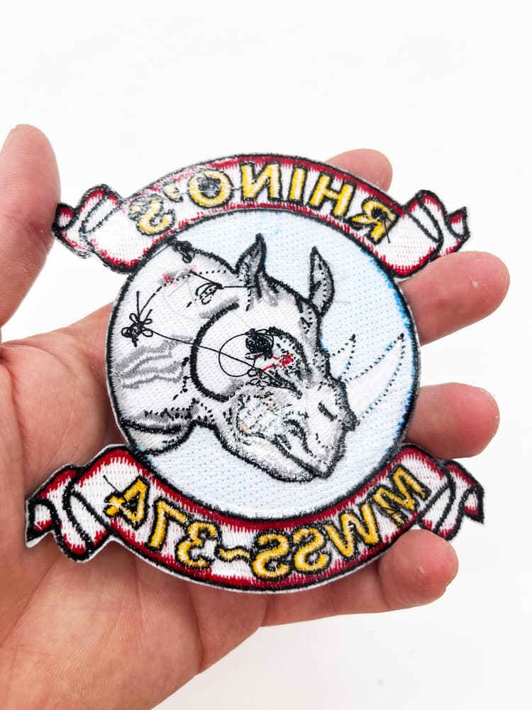 MWSS-374 Rhinos Patch – Embroidered Insignia, Iron-On, 4″
