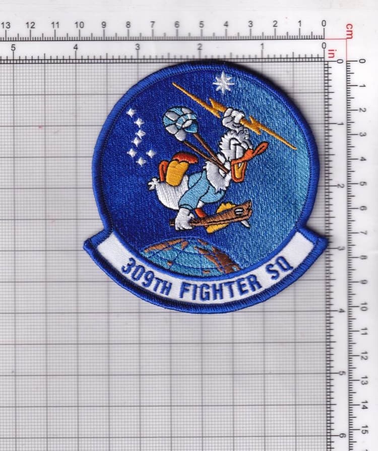 309th Fighter Squadron Patch – Plastic Backing