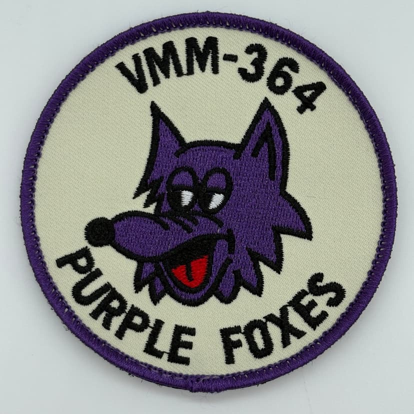 VMM-364 Purple Foxes Squadron Patch – 4 Inch Embroidered Insignia – Hook and Loop Backing – MV-22 Osprey Squadron Patch – Veteran Owned Business