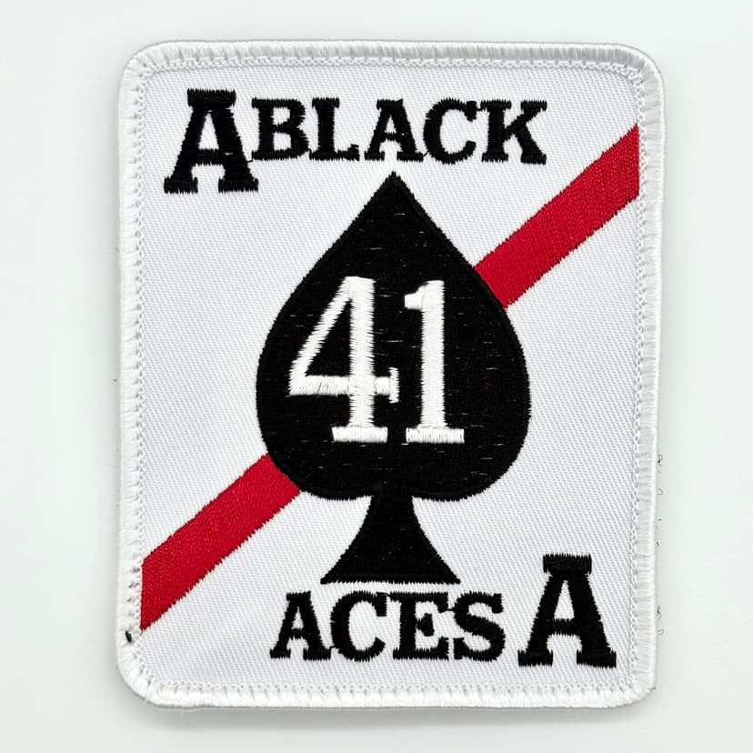 VF-41 / VFA-41 Black Aces Squadron Patch, 4", Hook and Loop