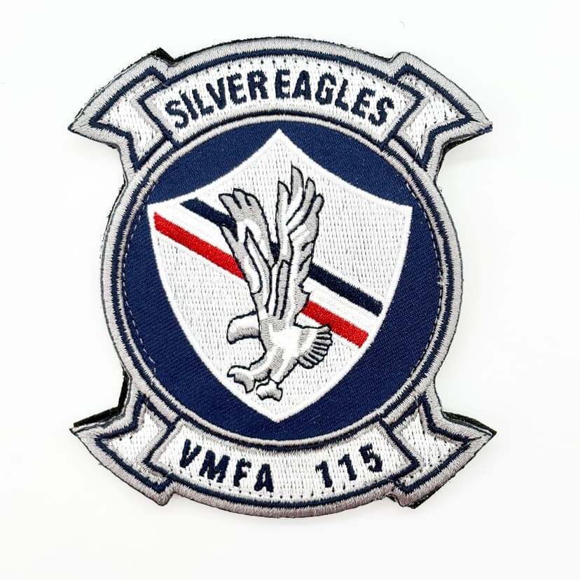 VMFA-115 Silver Eagles Squadron Patch – Embroidered, Hook and Loop