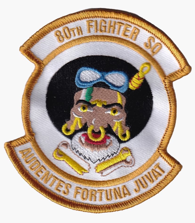 80th Fighter Squadron Patch - With Hook and Loop, 4"