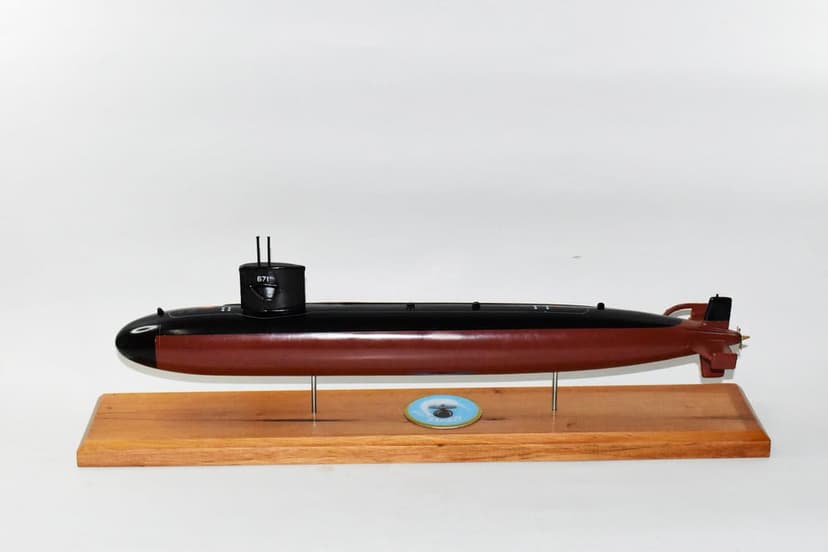 USS Narwhal (SSN-671) Submarine Model, Mahogany, 20"