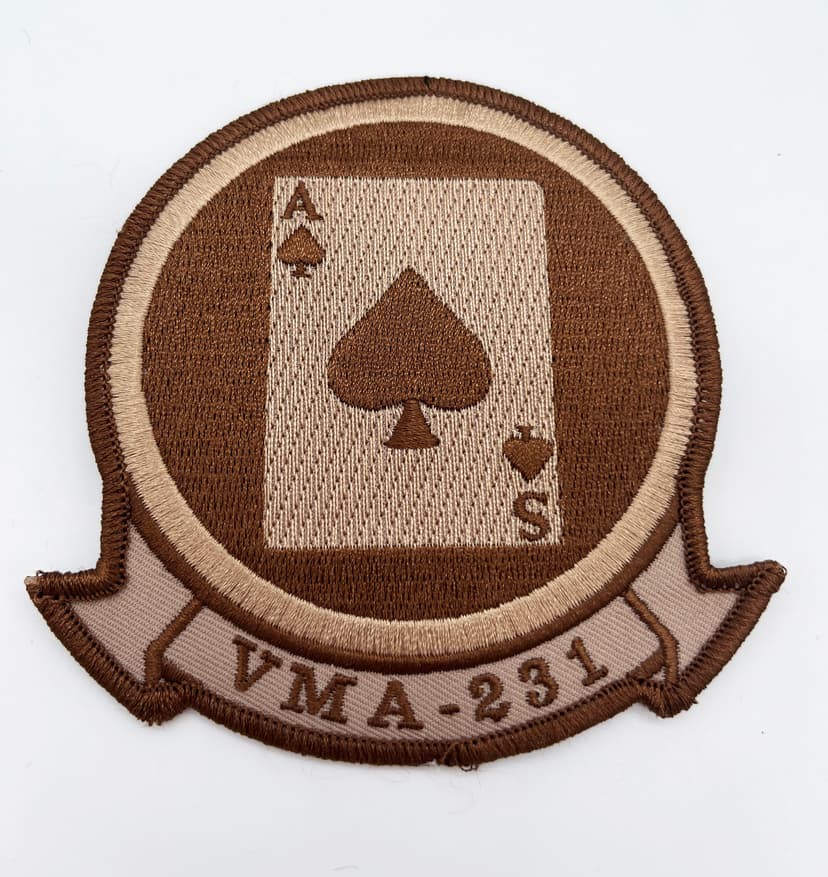 VMA-231, Ace of Spades, Desert Tan Patch, Subdued Patch,