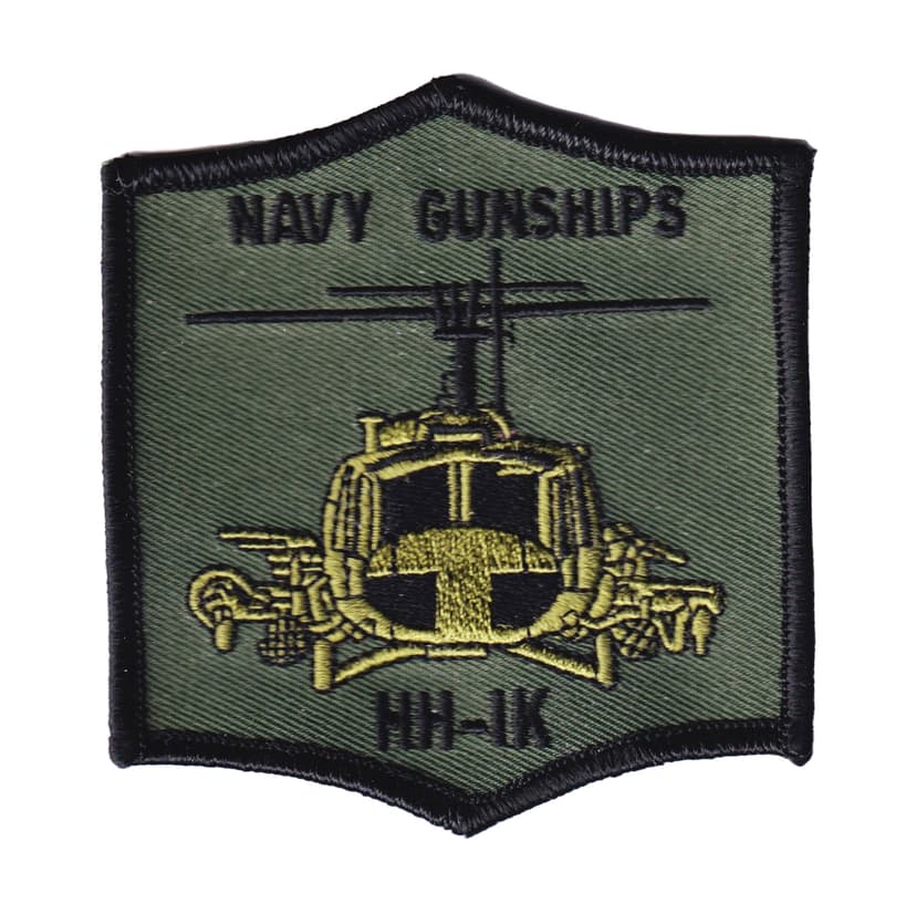 Aviators!  Fly the Bell HH-1k again in the beautifully embroidered Navy Gunship patch!