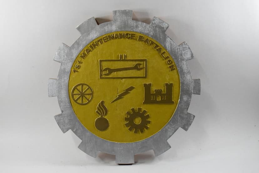 1st Maintenance Battalion 14" Mahogany Plaque