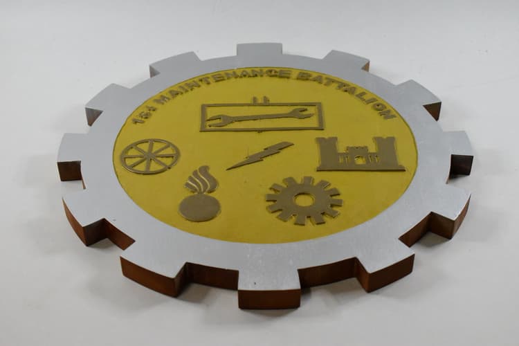 1st Maintenance Battalion 14" Mahogany Plaque