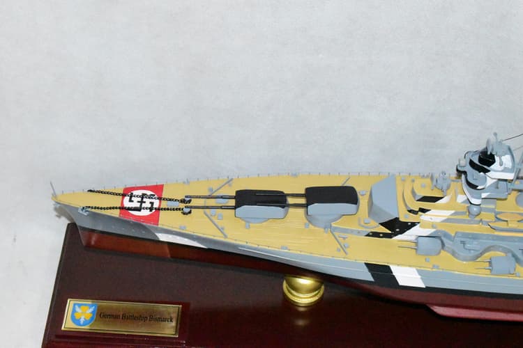 Bismark, WWII German Battleship, 36 inch Mahogany Model