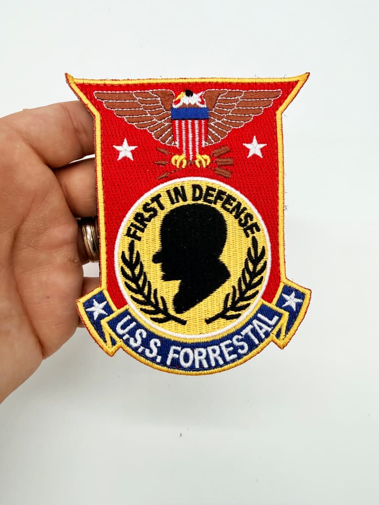 USS Forrestal CV-59 Patch – With Hook and Loop, 4.5"