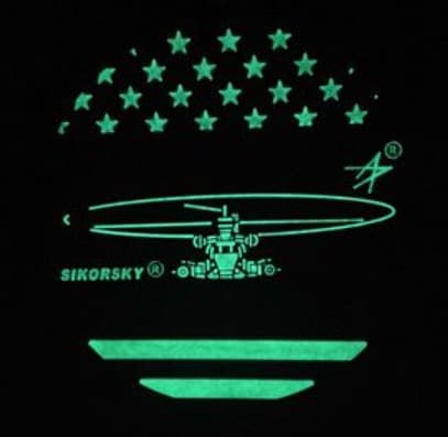 Sikorsky CH-53D Sea Stallion Flag Shoulder Patch, PVC, Glow In Dark, 3"with Hook and Loop