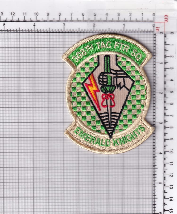 308th TFS Emerald Knights 1960s, 4 inch Patch