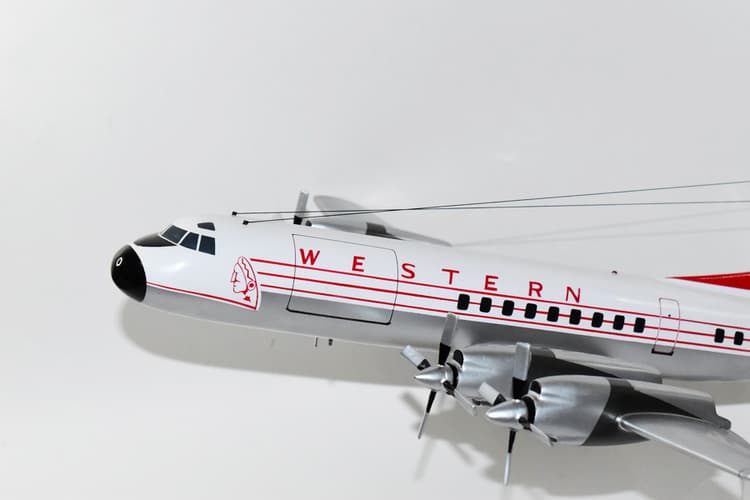 Lockheed Martin® L-188A Electra, Western Airlines 1968, 18-inch Mahogany Model