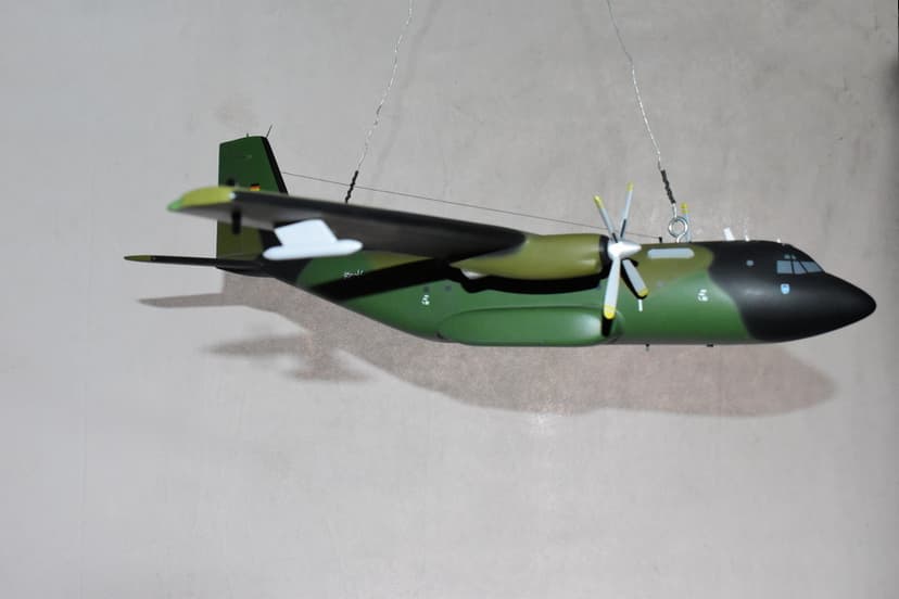 German Air Force, C-160 Transall, 18"Lx22.5"W Mahogany Model