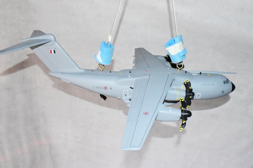 French Air Force, A400M, 25" L 24"W inch Mahogany Model