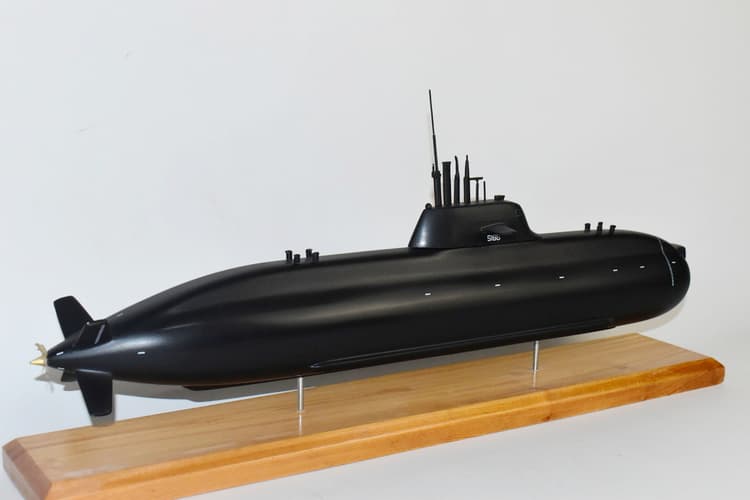 Type 212A Submarine Model, 20 inch, Mahogany